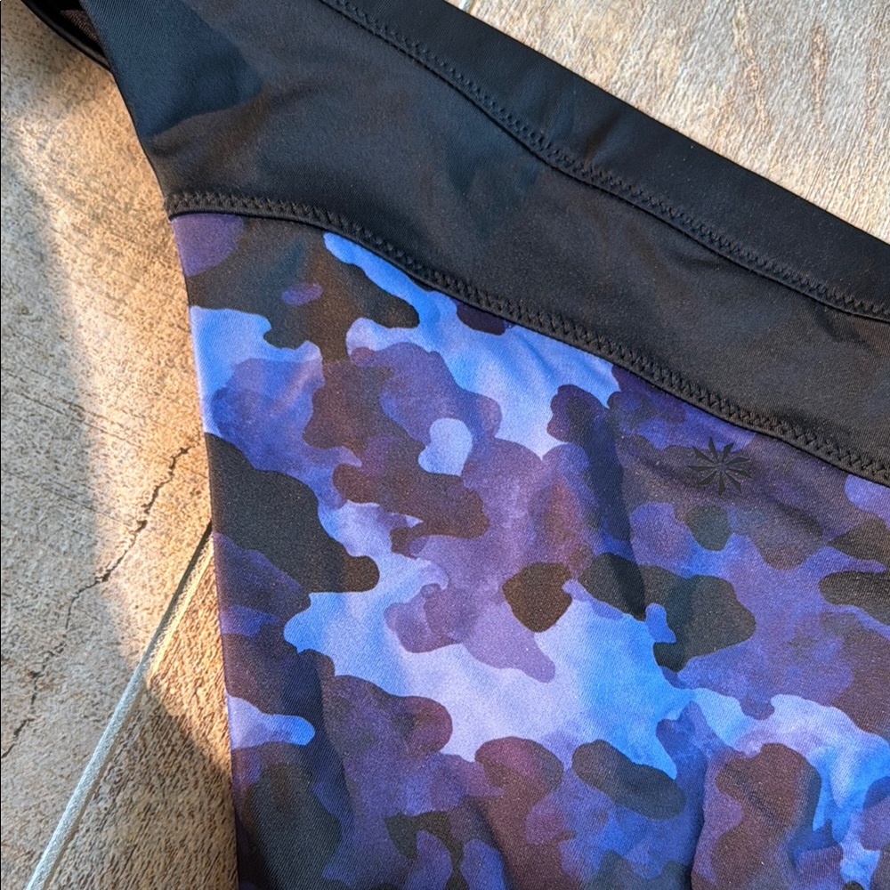 Athleta Blue Floral Strappy Bikini Top with Black Trim - Picture 6 of 15